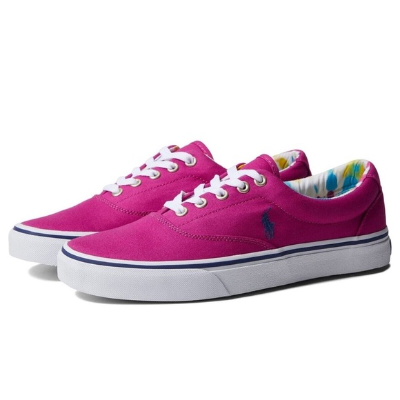 Polo Ralph Lauren Other - Polo Ralph Lauren Men’s Keaton-Pony Lace Up Canvas Sneaker Vivid Pink